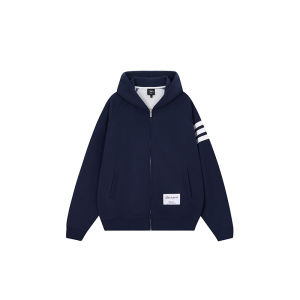 A chock | Classic Stripe Hooded Zip-up Sweater Outerwear