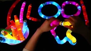 Luminous Pop Tube Fidget Toys Sensory For Anti Stress Plastic Bellows For Child Mainan Budak Mainan Kanak Kanak