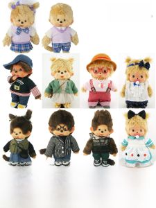 Monchhichi น่ารัก ตุ๊กตา สไตล์อังกฤษ Mohawk Head คู่ของขวัญวันวาเลนไทน์ 20 ~ 25 ซม. ของเล่นอุปกรณ์เสริมเปลี่ยนเสื้อผ้า