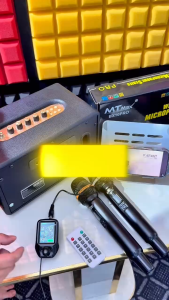Combo Box Sạc MP3 + Micro Không Dây BX10 – Vừa Livestream Vừa Sạc Điện Thoại Hát Karaoke