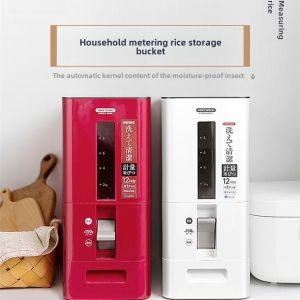 ASVEL Airtight Automatic Rice Bucket Moisture Proof Insect Resistant Home Use 20kg Rice Storage Barrel Kitchen Storage Container