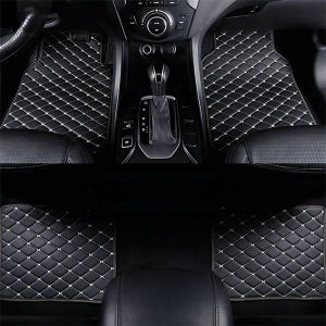 4Pcs Universal Car Mats for RHD Vehicles - PVC Leather Quilted Waterproof Non-Slip All-Season Easy Clean Fits Sedans/SUVs/Trucks
