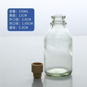 Transparent Glass Bottle for IV Fluids Small Mouth 250ml 500ml Capacity Glucose Syringe Empty Bottle Laboratory Storage Container