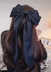 Kẹp tóc nơ tiểu thư bản to và tua rua dài kẹp tóc nơ lolita sau đầu cho nữ phong cách Hàn Quốc