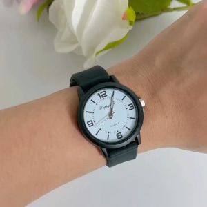 Jam Tangan Cewek Terbaru Tali karet Desain Angka Dial Fashion Korean Style