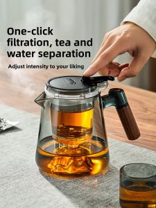 GIANXI | One-Button Tea Separation Large Capacity Home Lazy Glass Tea Set