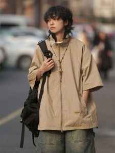 Summer New Loose Casual Short Sleeve Shirt Men Women High Quality Half Sleeve Jacket Stylish Zipper Decoration Iron-Free Fabric