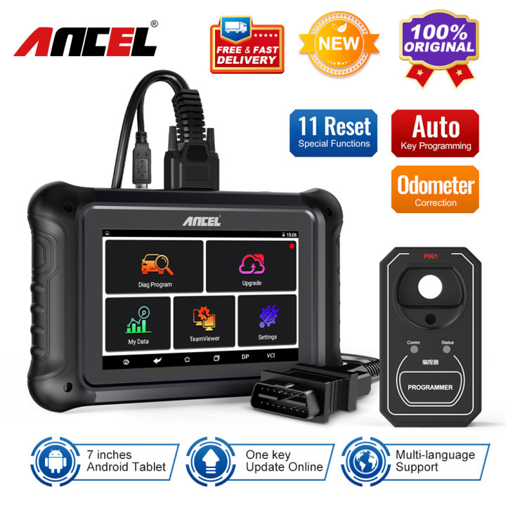 2023 Newest ANCEL DP500 Rewrite Odometer/ Key Programming OBD2 Scanner Full System Diagnose Tool Support 11 Reset Functions Professional Code Reader