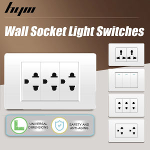 HYM Light Switch Wall Modern Plug Socket Outlets For Electrical Power Points Switches Plugs Savers For Wall Universal