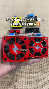 FAN DC MINI 4CM 5CM + AKRILIK + STEP UP TYPE C 1SET KIPAS MINI DIY ELEKTRONIK DLL
