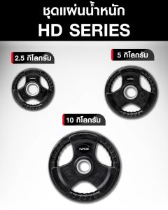 แผ่นน้ำหนัก 10 กิโล x 2 แผ่น หุ้มยาง (รูขนาด 2 นิ้ว) รุ่น HD - เครื่องออกกำลังกาย แบรนด์ IVADE