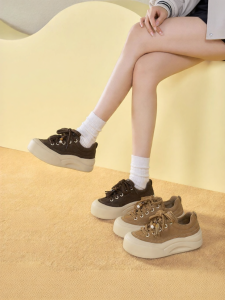 Josiny | Thick Sole Casual Shoes Fall Match Retro Brown