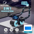 Outtobe Abdominal Roller Ab Wheel Roller Automatic Rebound Ab Roller Wheel Abdominal Exercises Abdominal Exercise Equipment with Knee Pad Elbow Support Phone Holder for Home Gym Strength Workouts. 