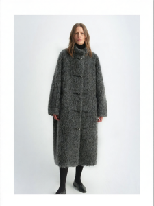 Warm Thick Long-haired Alpaca Fur Coat Gray Ladies