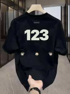 Áo Thun Nam Tay Ngắn Cotton Phong Cách Mỹ Mùa Hè Rộng Rãi Cổ Tròn in Họa Tiết Thường Ngày Thời Trang Áo Thun Cotton Nguyên Chất