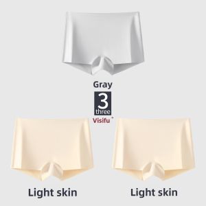 WEISIFU | Ice Silk Safety Underwear Womens Briefs Mid-Waist One-Piece Thin Seamless Nylon Fabric Comfortable Breathable All Seasons