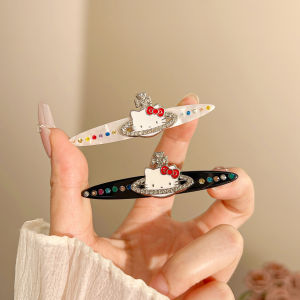 Cat Shaped Rhinestone Hair Clips Womens New 2025 High End Side Bangs Duckbill Hair Accessories Hair Decorations Side Clips