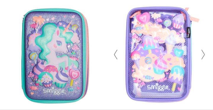 Smiggle Triple Up Hardtop Pencil Case Zip Compartments Pencil