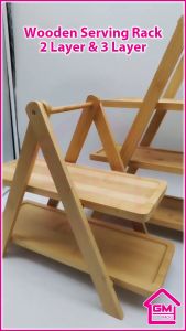 [GMRACK] WOODEN PALLET STORAGE RACK MULTI-LAYER TRAY DECOR CAKE DESSERT TRAY CAKE DISPLAY TRAY 1PCS