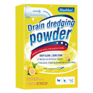 Sewer Unblocking Powder Pipe Cleaning Powder Unblocking Agent Bubble Powder Floor Drain Clogging Dissolution Odor Removal 6Pack