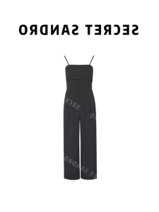 Fashionable Halter Neck One Piece Pants Womens Summer Outfit High Waist Wide Leg Pants Polyester Fiber Youthful Look