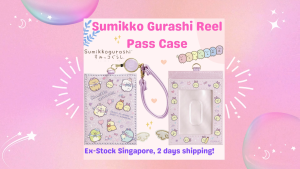 San-X Sumikko Gurashi Novelty Print Nylon Card Holder with Reel Strap