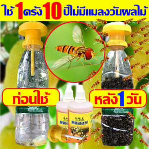 🐝1000ปีไม่มีแมลงวันทอง 🐝 สารล่อแมลงวันทอง เข้มข้นสุด(เมทิลยูจินอล)1หยดผสมน้ำ 100มล แถมเครื่องเหยื่อ10อัน กับดักแมลงวันทอง น้ำยาล่อแมลงวันทอง ชนิดเหยื่อโปรตีน ผสมฟีโรโมน ยาล่อแลงวันทอง ยาล่อแมลงวันทองในตัว เหยื่อโปรตีนล่อแมลงวันทอง สารล่อแมลงทอง