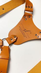 WJ Leather - Strap Kamera Kulit Double Camera Ye - Free Gravir Logo