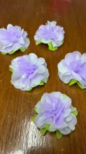 กระดาษสาห่อเหรียญ ดอกไฮเดรนเยีย สีม่วงอ่อน-ขาว ( 5 ห่อ)