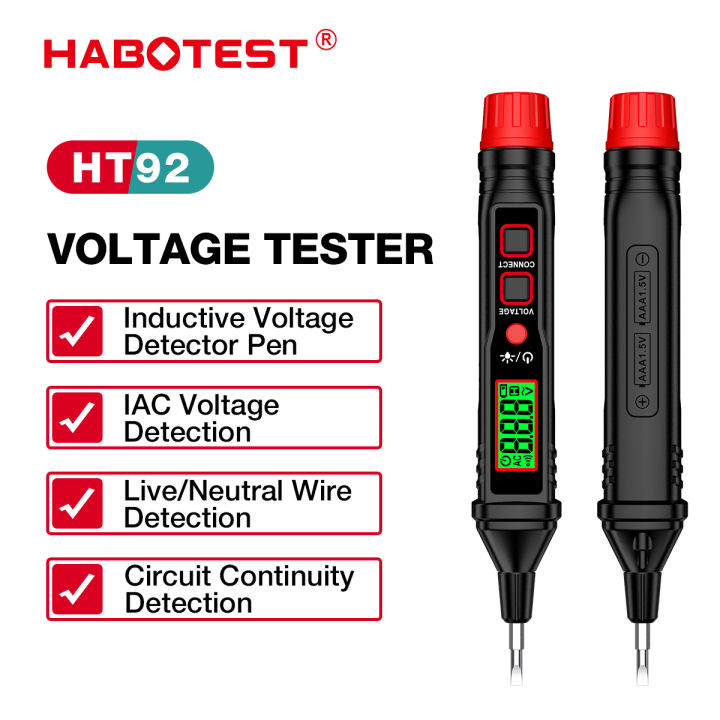 HABOTEST HT92 Pen Type Voltage Tester AC12300V Indicator Backlight