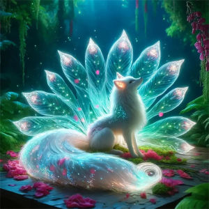 Huacan Fox Fantasy Bộ Tranh Gắn Đá DIY Khảm Động Vật Nghệ Thuật Full Dán Khu Vực Thủ Công Trang Trí Nhà Cửa Thủ Công Ngày Lễ Quà Tặng