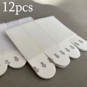 Feelife 12/2pcs Picture Hanging Strips Removable Adhesive Hook Loop Tape Home Remote Control Curtains Decorations Sticker No Wall Damage