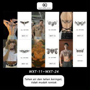 Stiker Tato Stiker Tato Herbal Tahan Lama Tahan Air Simulasi Semi Permanen Tingkat Tinggi Bekas Luka Menutupi Pola Bunga Dada Tulang Selangka