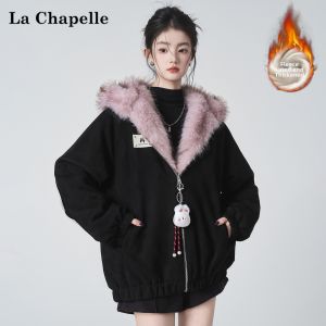 La Chapelle | Reversible Double-Sided Warm Fur Coat with Cat Ears Hooded Design