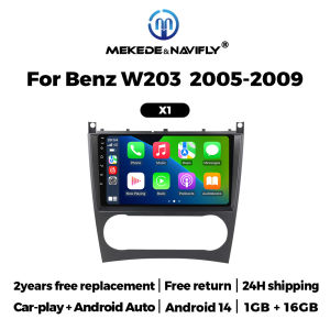 Android 14 Car Radio for Mercedes-Benz C-Class W203 W209 C180 C200 C220 C230 Carplay AUTO Audio Navigation GPS Multimedia Player