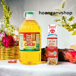 Dầu ăn Cái Lân 5 lít - Tặng 1gói Bột Ngọt Hạt Lớn 100gr 1gói Bột Canh 190gr 1gói Hạt Nêm 55gr