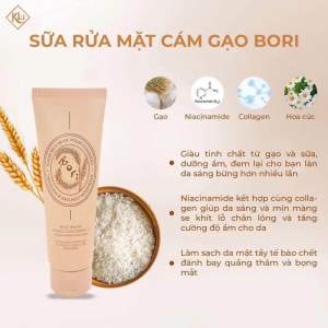Sữa rửa mặt Bori Cám Gạo nhập khẩu chính hãng Hàn Quốc
