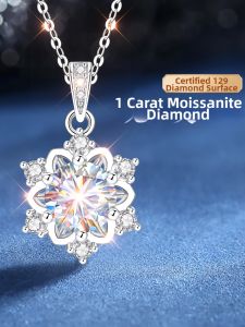 East Beauty | Birthday Gift 2026 New Design Silver 999 Necklace For Women With Moissanite Pendant