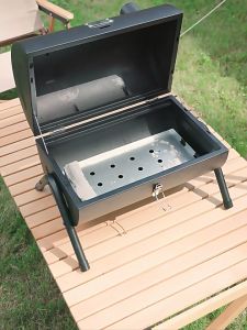 Barbecue Grill Charcoal Griller With Cover Outdoor Smoke Griller Cooking Portable BBQ Grill Foldable Camping Charcoal Stove Barbecue Stove