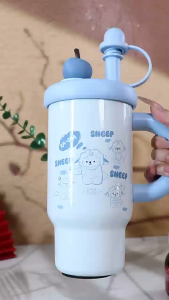 PREMIUM TUMBLER TERMOS INFUSER BOTOL MINUM SEDOTAN APPLE ON TOP 800 ML DENGAN HANDLE VACUUM CUP INSULATED BOTTLE HOT & COOL STAINLESS STEEL 316 / COFFEE TUMBLER / TERMOS TAHAN PANAS & DINGIN