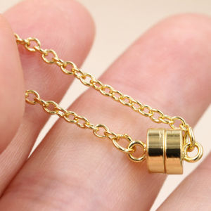 สร้อยคอไข่มุก DIY ทำมือ หัวเข็มขัดแม่เหล็ก หัวเข็มขัดแม่เหล็กดูดซับ หัวเข็มขัดดีไซน์สองชั้น เครื่องประดับแฟชั่นใหม่