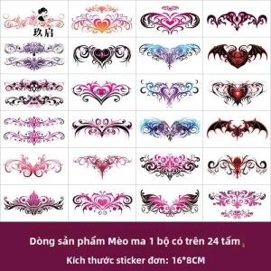 JIUQI | Nhãn Dán Xăm Tạm Thời Đa Màu Chống Nước Cho Phụ Nữ