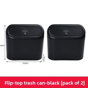 For Mazda 2 DJ 6 Atenza GJ 2014~2025 Car Trash Bin Black Plastic Square Pressing With Lid Portable Hanging Trash Can Accessories