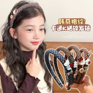 Childrens KT Cat Cartoon Hairband New 2025 Girls High Forehead Non-Tightening Hairband Girls Fringe Hair Clip Hair Accessory