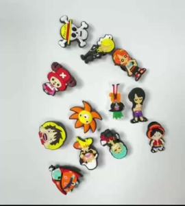 Bandai | 12 Chiếc One Piece Hoạt Hình PVC Giày Quyến Rũ Cho Trẻ Em Anime Giả Tưởng Phiêu Lưu Sandal Phụ Kiện Khóa Giày Trang Trí Croc Quà Tặng