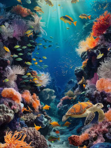 1000PCS Jigsaw Puzzle Colorful Underwater World Fish And Sea Turtle Ocean Scene For Adults Family Fun Brain Teaser Gift
