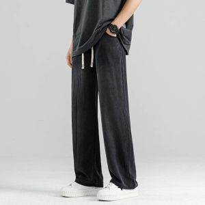 Quần Jeans Denim Lụa Mỏng Mùa Hè Rộng Rãi Thẳng Thường Ngày Cho Nam Quần Dài Mát Mẻ Thoáng Khí Thoải Mái Quần Dài Thường Ngày