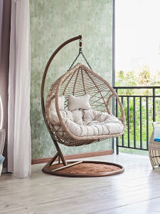 Modern Simple Indoor Outdoor Hanging Chair Vine Woven Basket Chair Nest Swinging Chair Balcony Home Use Lazy Basket Chair