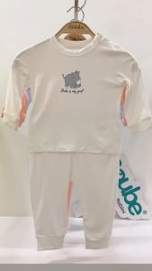 Bộ quần áo trẻ em dài tay cúc bấm vai cho trẻ sơ sinh và trẻ nhỏ Boube Vải sợi tre Bamboo thông minh thoải mái nhiều màu sắc Size từ 3-24M