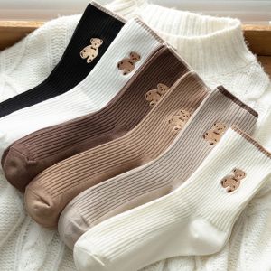 Lovely girls house Girls Cartoon Cotton Socks Bear in the Tube Japanese Ins Womens Socks